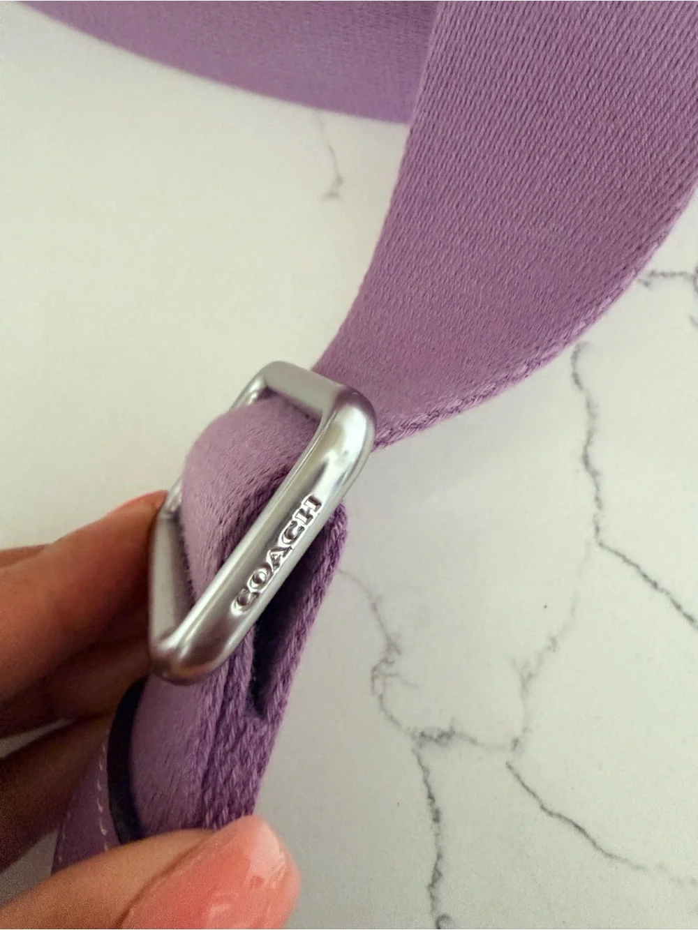 Coach Lavender /Purple Canvas Adjustable Crossbody Strap with Silver Hardware
